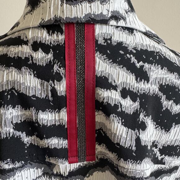 IC by Connie K Zebra Trapeze Swing Jacket Womens L Metallic Textured Lagenlook - Picture 4 of 16